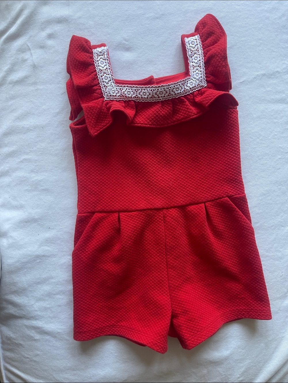 JANIEAND JACK Girls Size 3 Red Romper